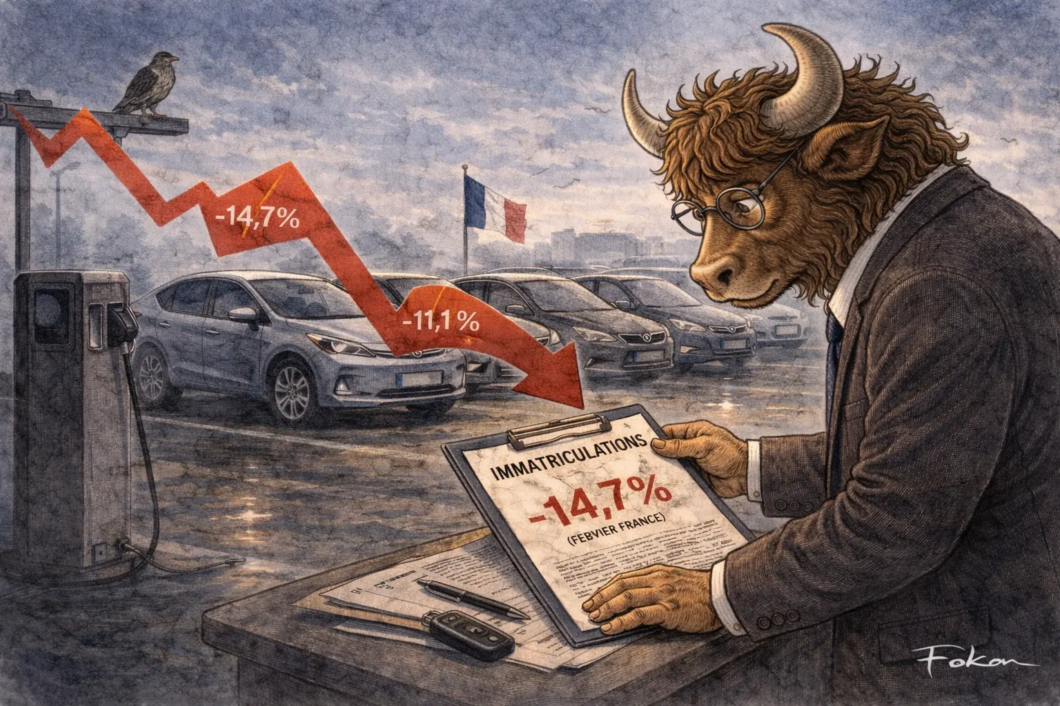 Marché automobile : les immatriculations baissent de 14,7 % en février en France