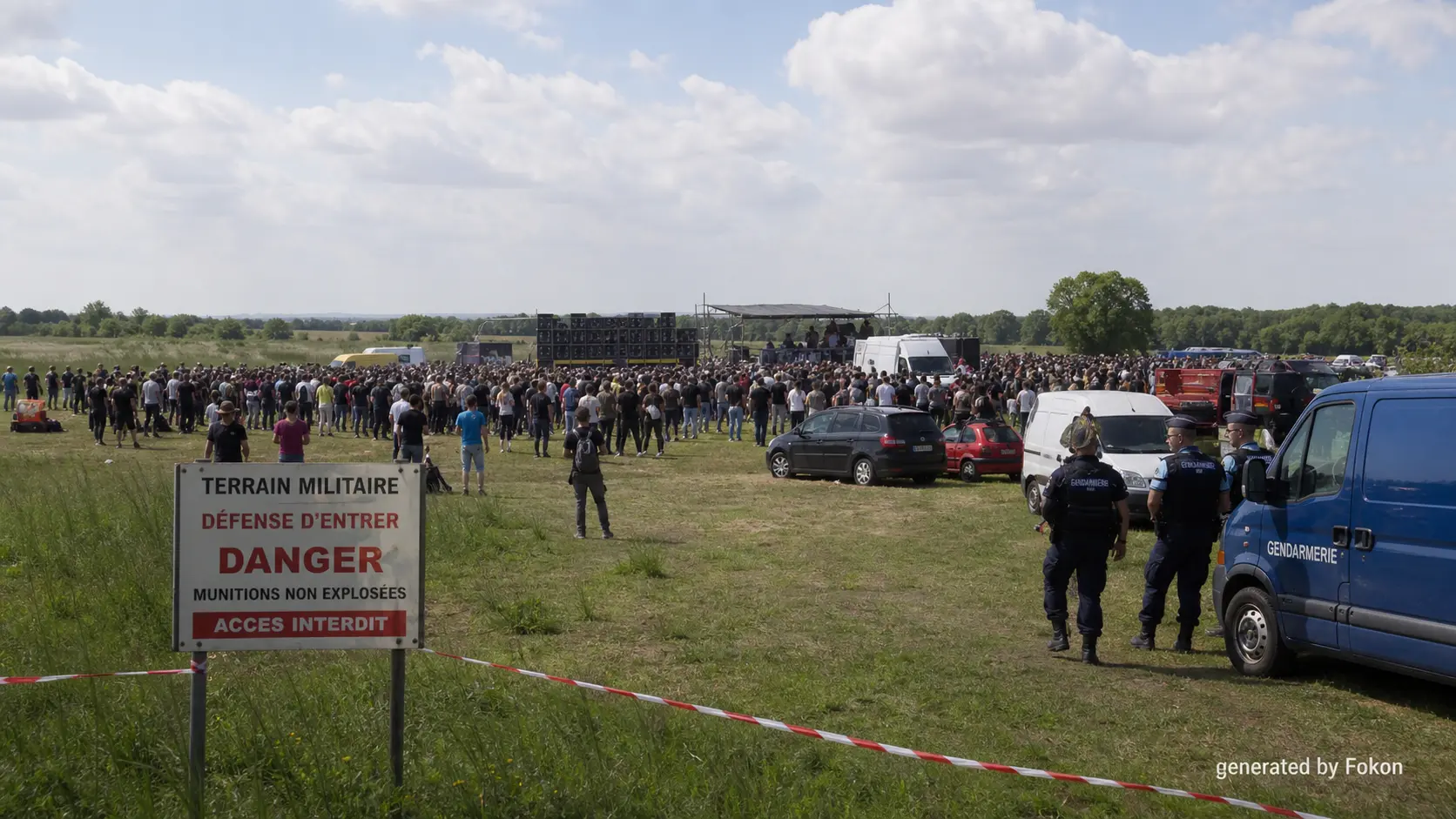 Free-party près de Bourges : 20 000 personnes rassemblées sur un terrain militaire