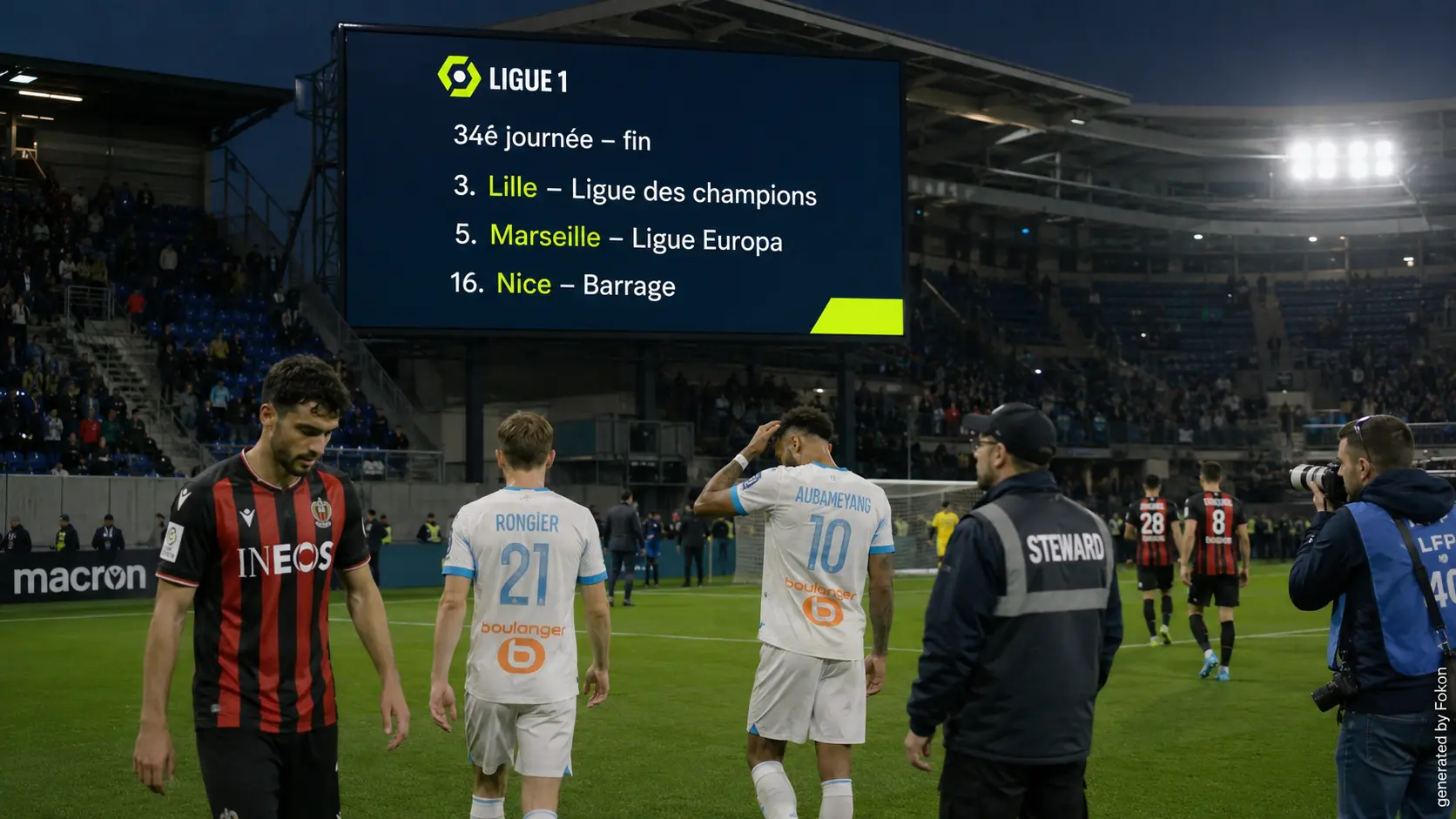 Ligue 1 : Lille en Ligue des champions, l’OM en Ligue Europa, Nice barragiste après une dernière journée riche en rebondissements