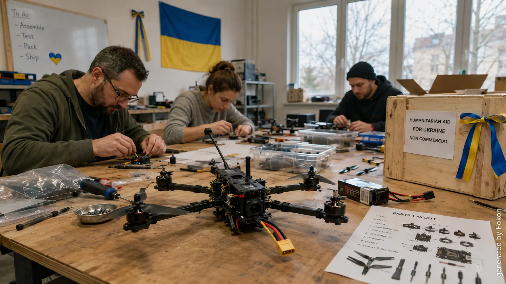 Défense : des bénévoles luxembourgeois fabriquent des drones à 350 euros pour l’Ukraine