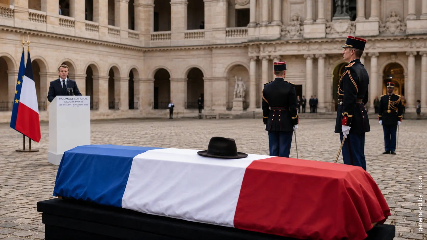 Hommage national à Edgar Morin : Emmanuel Macron salue un "destin exceptionnel du siècle" aux Invalides