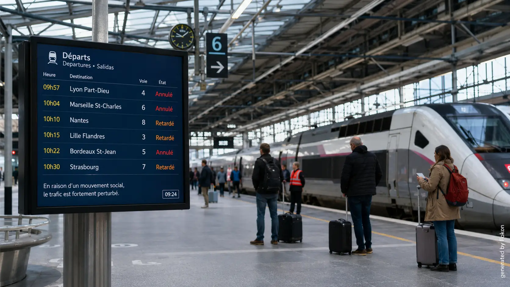 Grève à la SNCF le 10 juin : un TGV sur trois annulé, le trafic régional fortement perturbé
