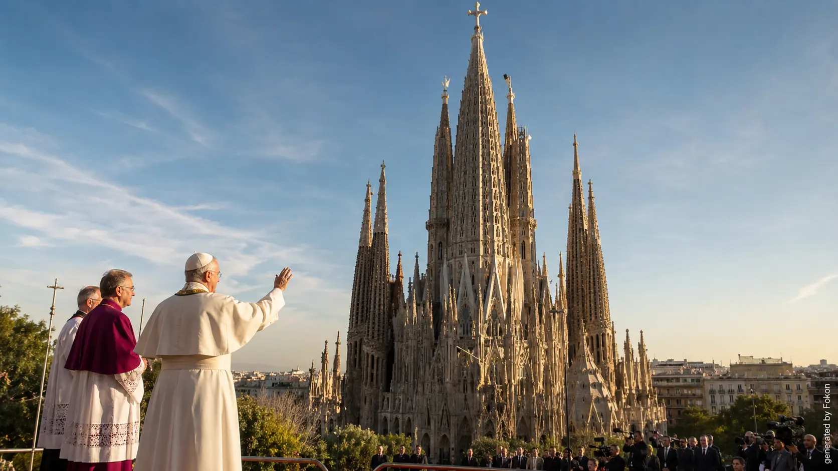 Barcelone : le pape Léon XIV bénit la tour de la Sagrada Familia, désormais plus haute église du monde