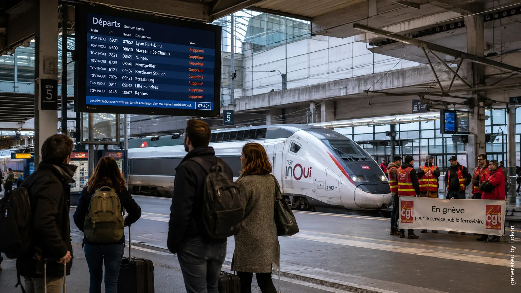 Grève à la SNCF : un TGV sur trois annulé, les syndicats réclament un moratoire sur l’ouverture à la concurrence