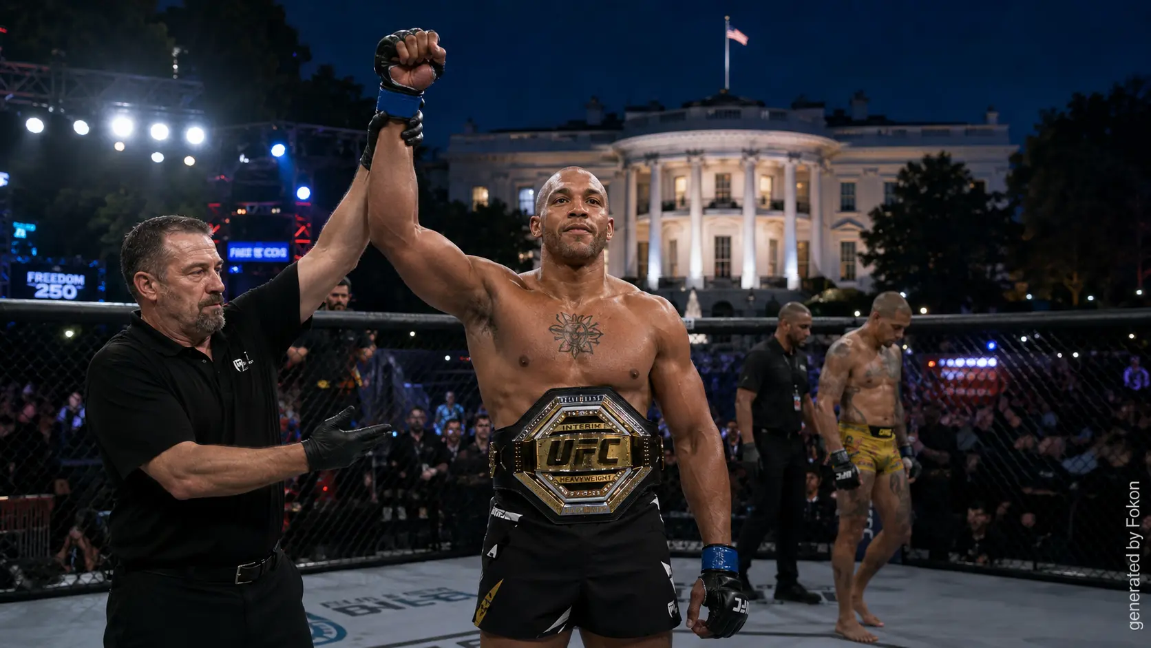 UFC Freedom 250 : Ciryl Gane remporte la ceinture intérimaire des lourds après sa victoire contre Alex Pereira à la Maison Blanche