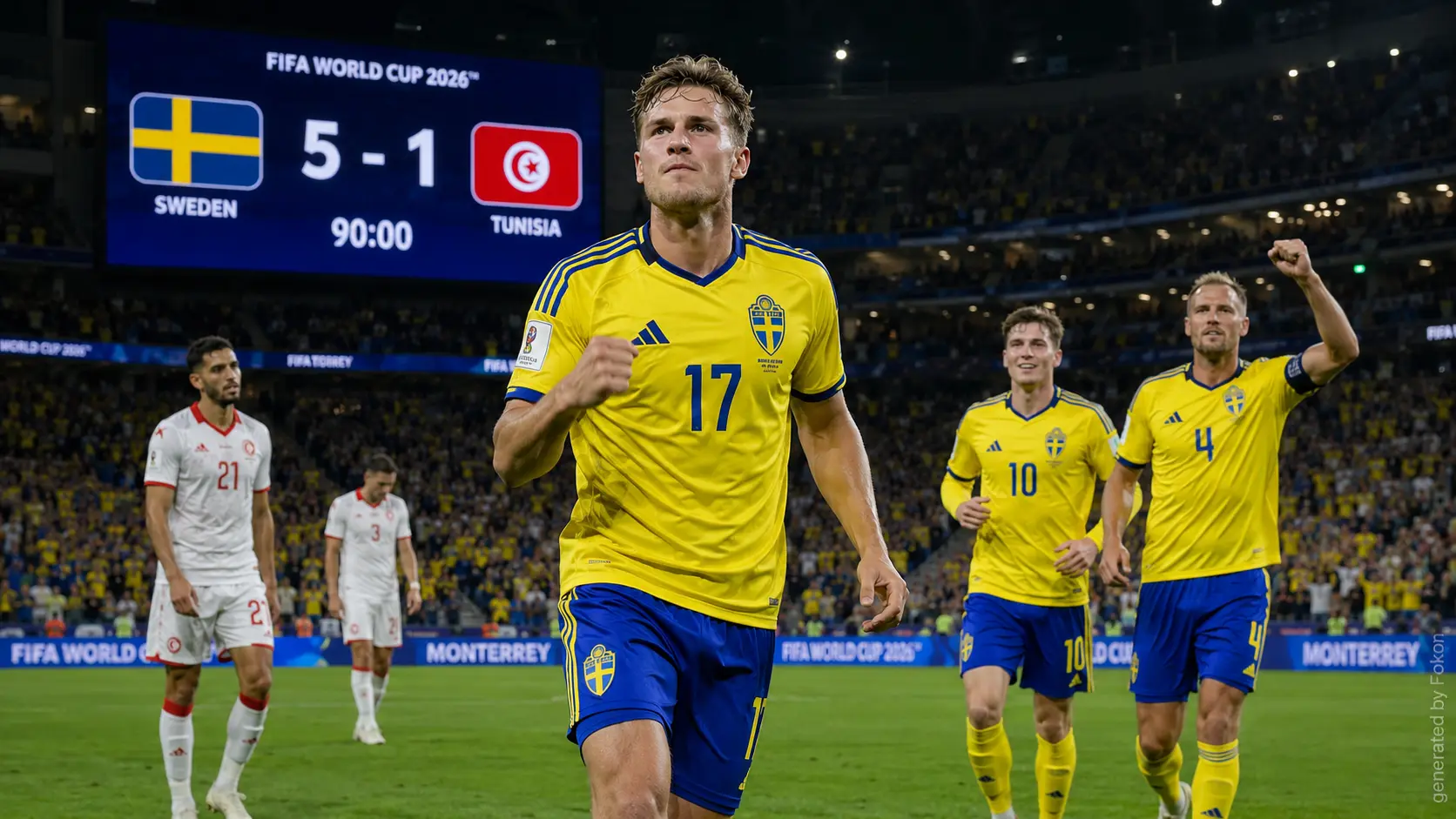 Coupe du monde 2026 : la Suède s'impose 5-1 contre la Tunisie et prend la tête du groupe F