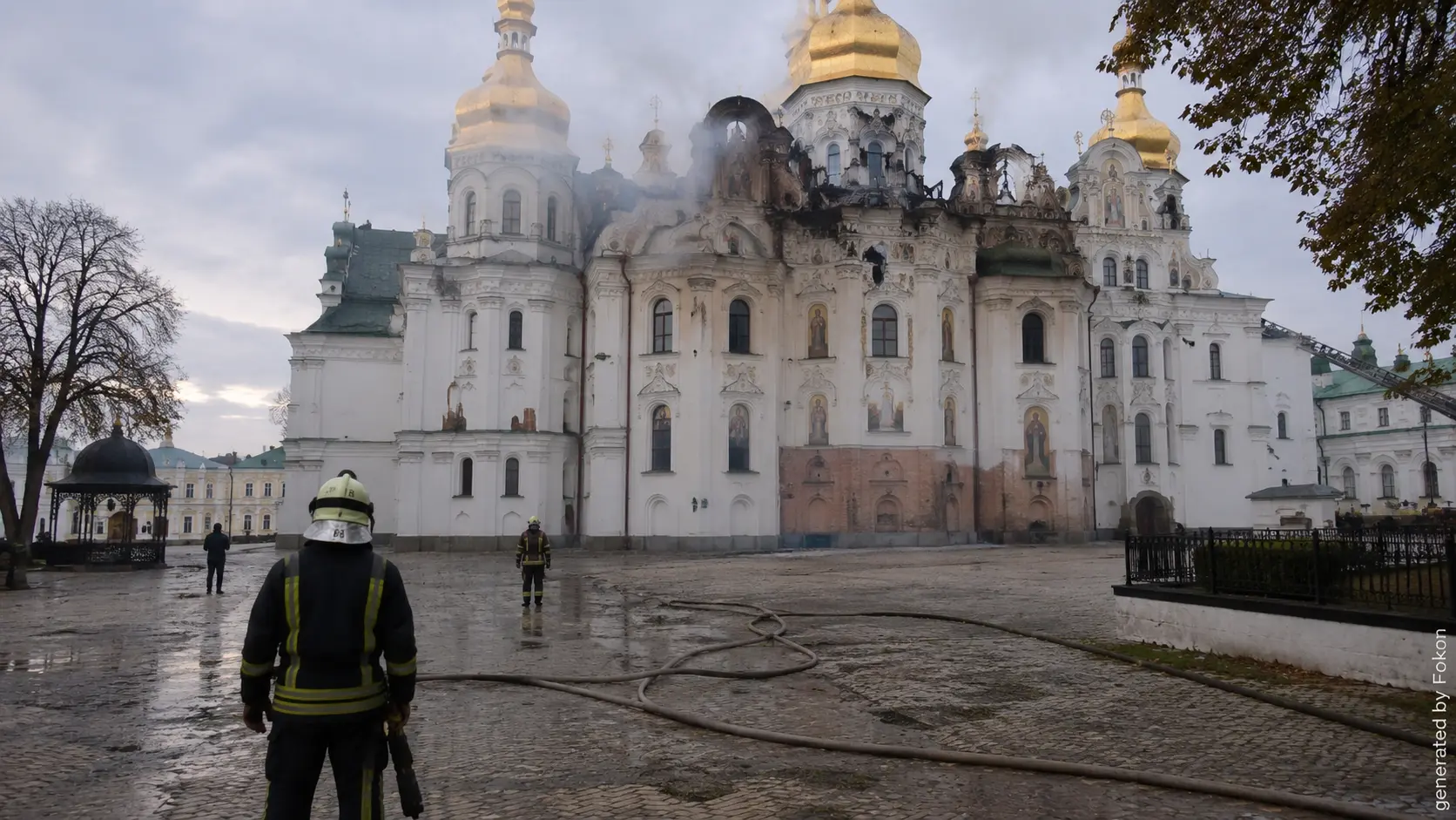 Guerre en Ukraine : 11 morts dans des frappes russes massives, la cathédrale de la Dormition de Kiev endommagée
