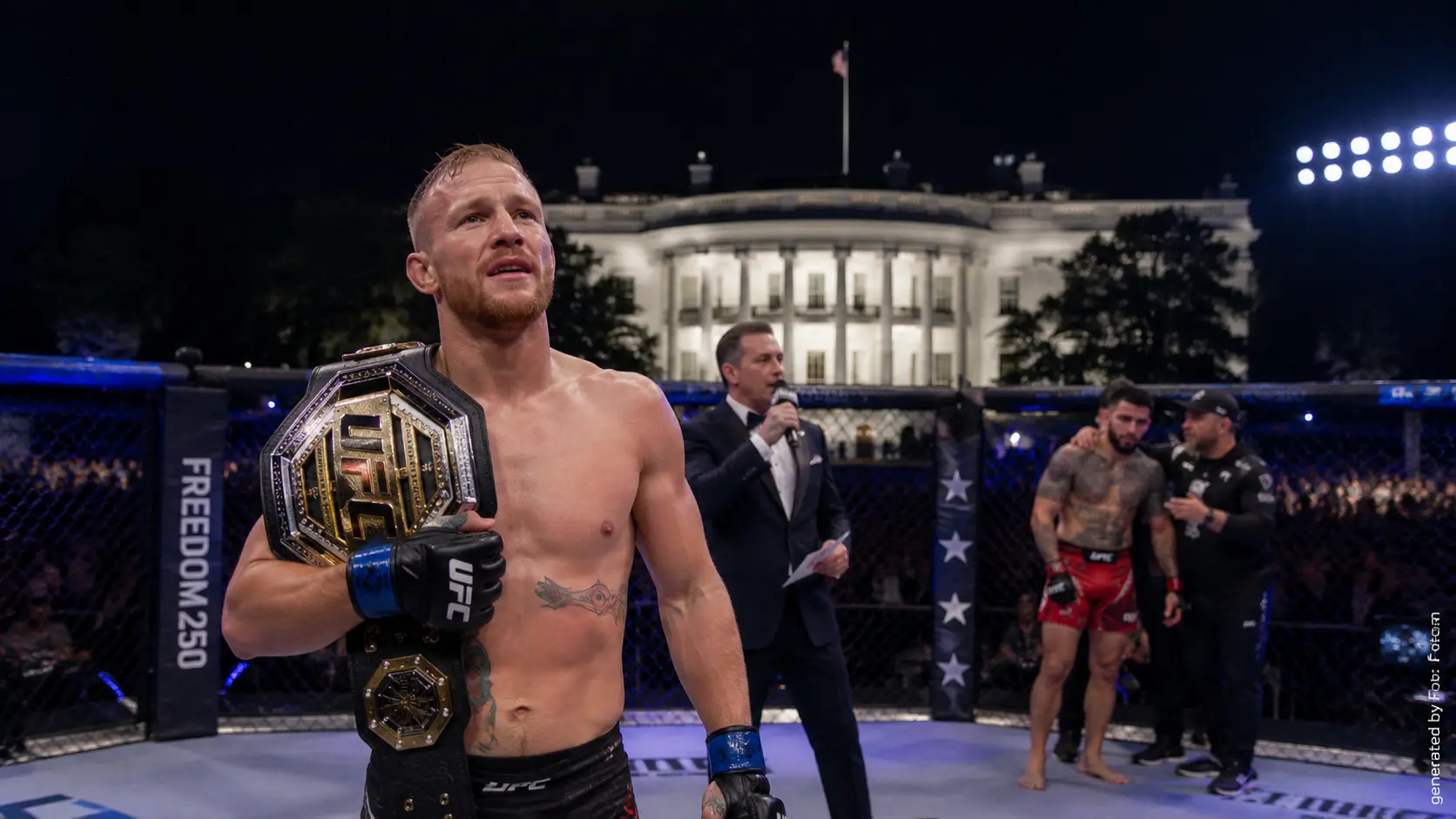 UFC Freedom 250 : Justin Gaethje devient champion des légers en battant Ilia Topuria à la Maison Blanche