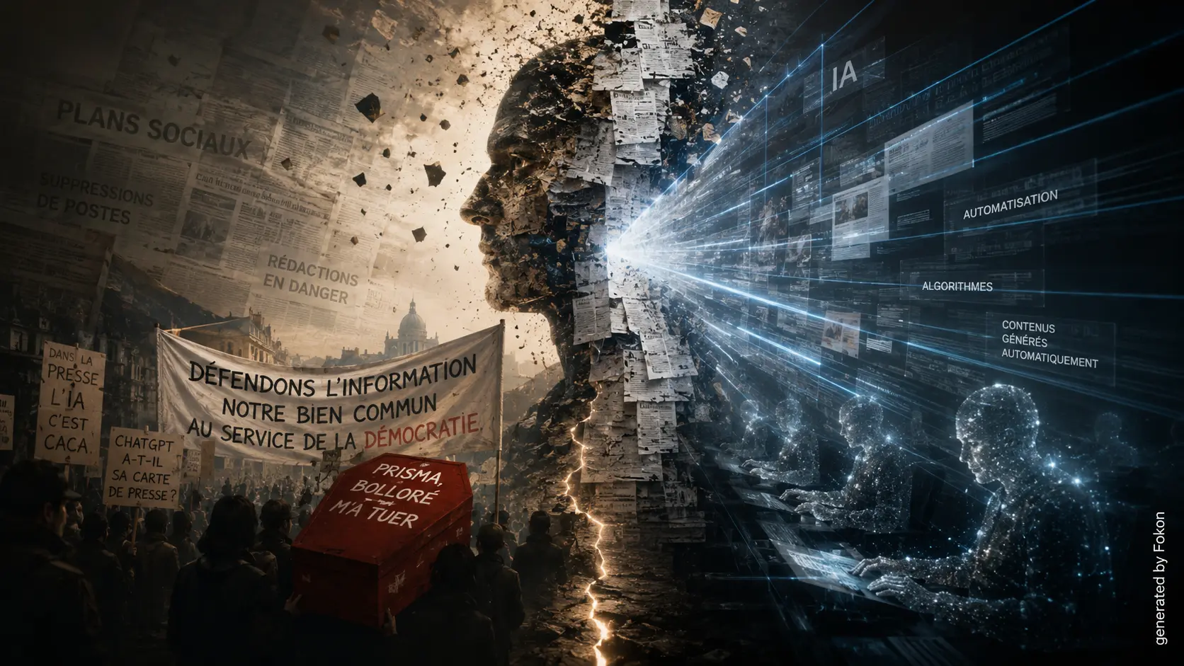 Crise des médias : des centaines de journalistes manifestent contre les plans sociaux et l’IA