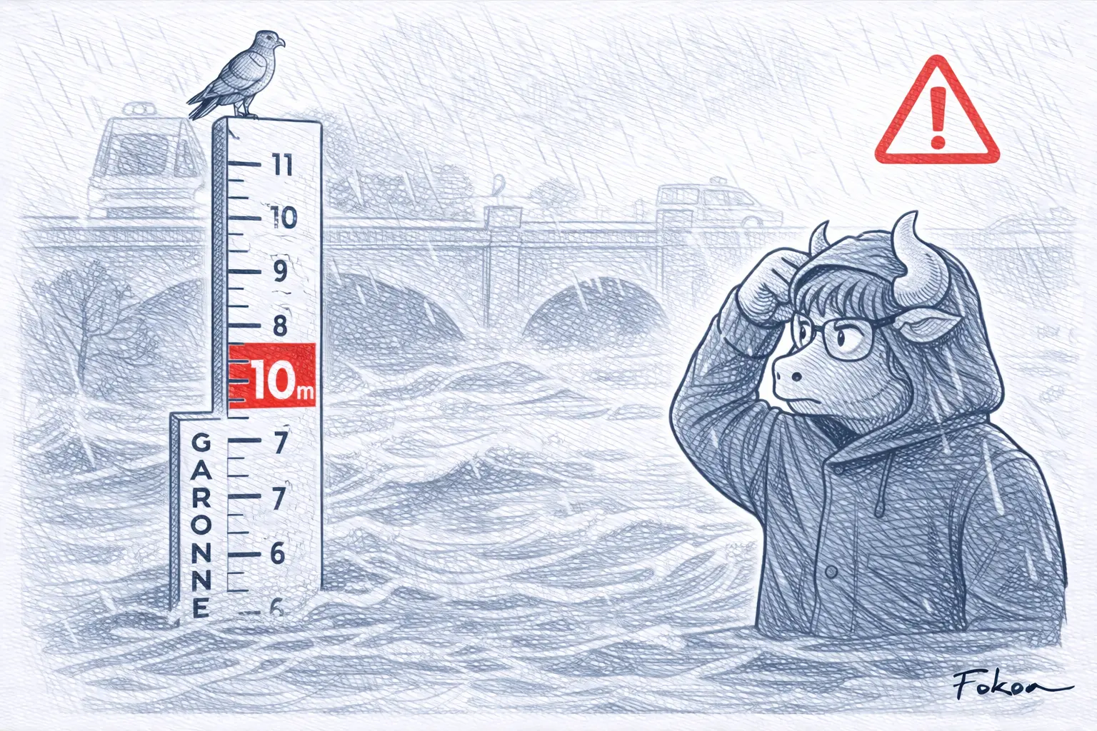 Tempête Nils : la Garonne dépasse 10 mètres, 2 départements en vigilance rouge